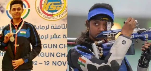 Hriday, Elavenil  win gold in mixed team Air Rifle