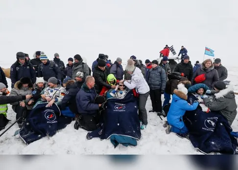 3 astronauts return from International Space Station