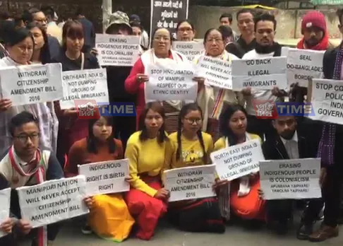 NE students protest against CAB in Delhi