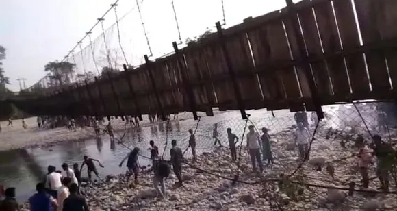 Hanging bridge collapses in Assam-Arunachal border
