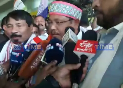 Conrad arrives at Guwahati to rousing welcome