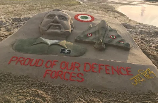 Abhinandan honoured with sand sculpture in Dhekiajuli