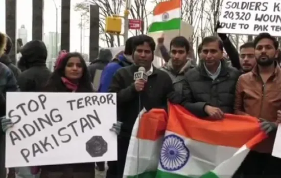 Protest outside UN against Pakistan