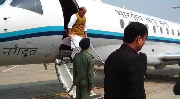 Home Minister Rajnath Singh arrives in Guwahati