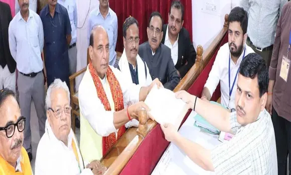 Rajnath Singh files nominations for Lucknow LS seat