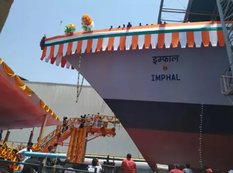 Navy launches guided missile destroyer ‘Imphal’