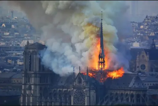 Notre Dame catches fire, French shocked