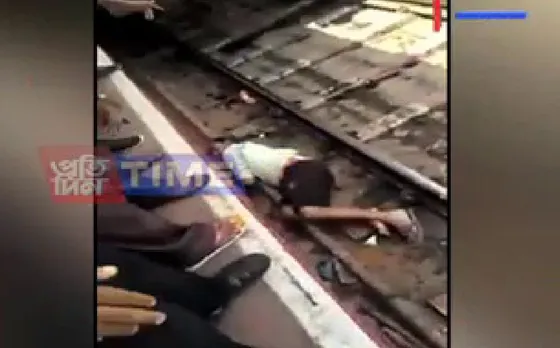 Shocking! Rajdhani Express passes over a man in Guwahati