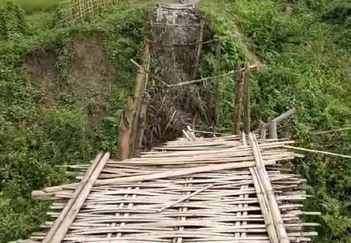 Bamboo Bridge burnt in Mushalpur