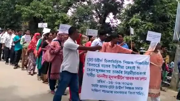 TET Teachers Stage Protests in Assam