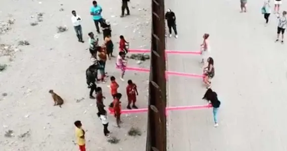 Seesaws Installed at Border Wall of US and Mexico