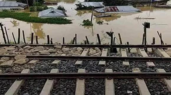 Train running suspended in Barak