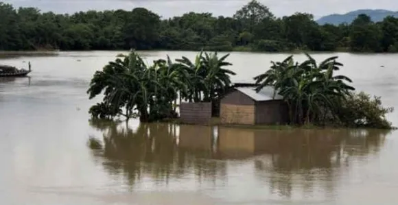 Flood inundated regions in Teok