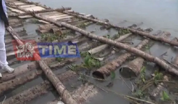 Illegal wood recovered at Maijan Ghat