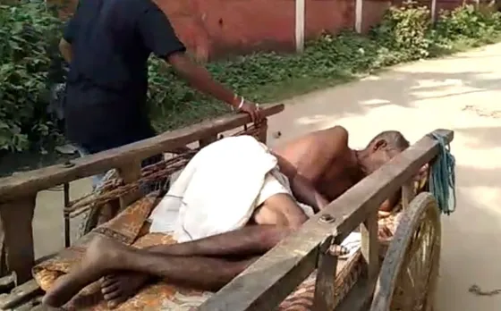 Man brought to hospital in hand-cart