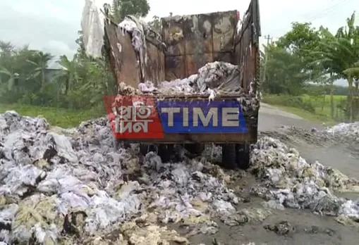 Cotton laden truck burnt in Golakganj