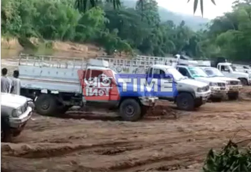 Sand laden trucks seized in Doboka