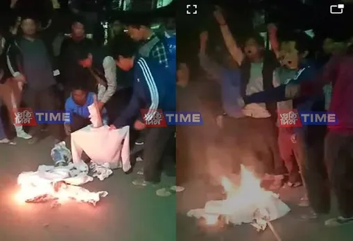 CAB: Cottonians’ Burn Effigies of Amit Shah & Sonowal
