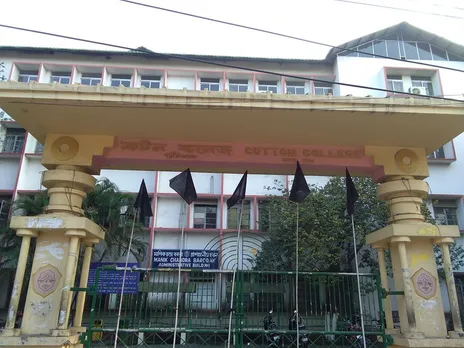 JNU violence: Cotton University Students Hoist Black Flags