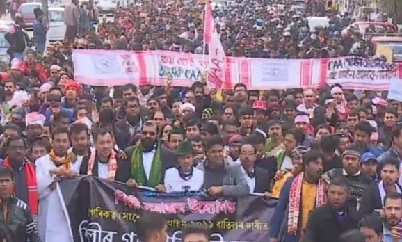 Massive protest rally in Guwahati against CAA