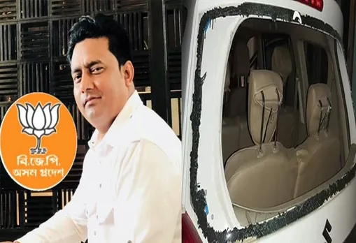 BJP leader’s car pelted with stones