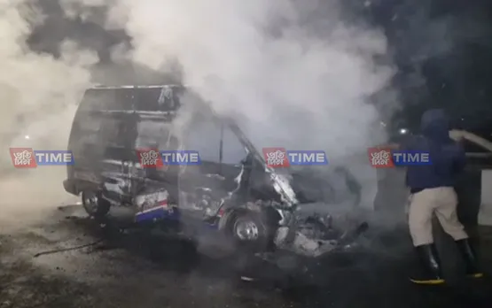 108 ambulance catches fire over Saraighat bridge