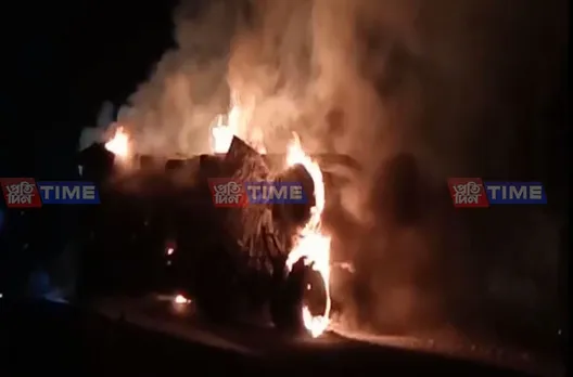 Tanker crashes and explodes in Numaligarh