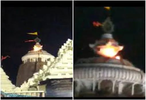 Holy flag atop Puri’s Jagannath temple catches fire