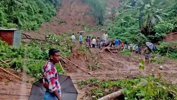 Severe landslide in Guwahati, Rubbles fell on house