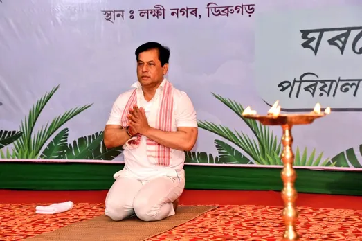 Yoga at Home: CM Sonowal practices at Dibrugarh residence