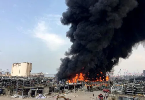 Massive Fire Erupts In Beirut’s Port