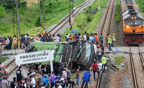 Thailand: 18 Dead, 40 Injured in Train-Bus Accident