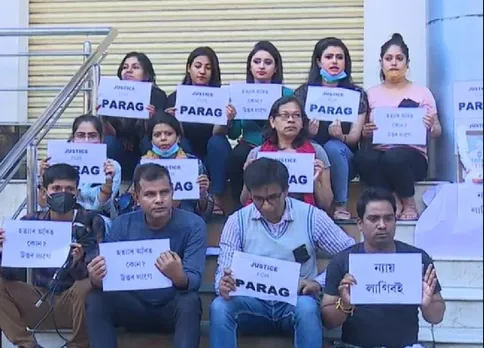 Pratidin Time Staff Stage Protest Seeking Justice for Parag Bhuyan