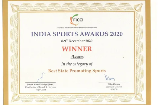 Assam Receives “Best State Promoting Sports” Award