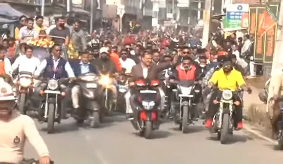Golaghat: Himanta Takes Part In Bike Rally