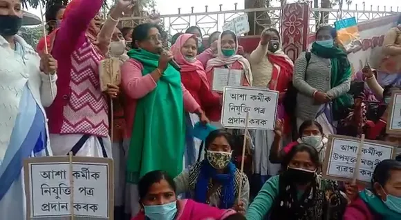 ASHA Workers Stage Protest For Fair Wages