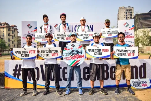 Assam Election: Cyclothon Held To Promote Voter Awareness