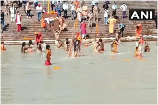 Kumbh: People Take Holy Dip In Ganga Amid Deadly COVID Second Wave