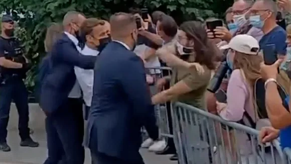 French Prez Emmanuel Macron Slapped While Greeting Bystanders