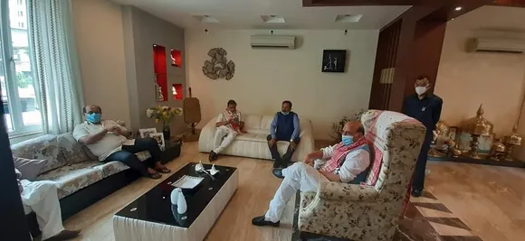 Rajnath Singh Visits Sadin-Pratidin Owner Jayanta Baruah’s Residence