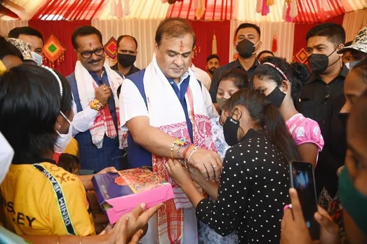 Rakshabandhan: Women, Children Tie Rakhi On Assam CM Sarma’s Wrist