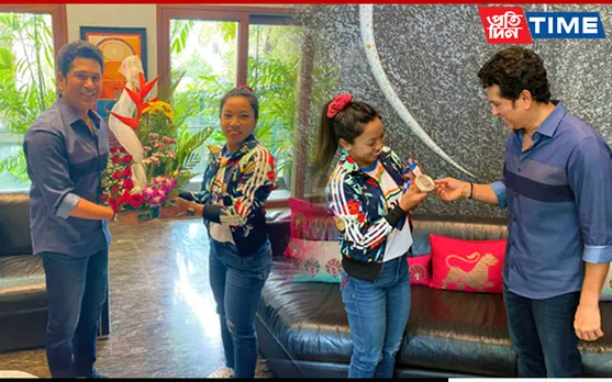 Olympic Silver Medalist Mirabai Chanu Meets Sachin Tendulkar In Mumbai