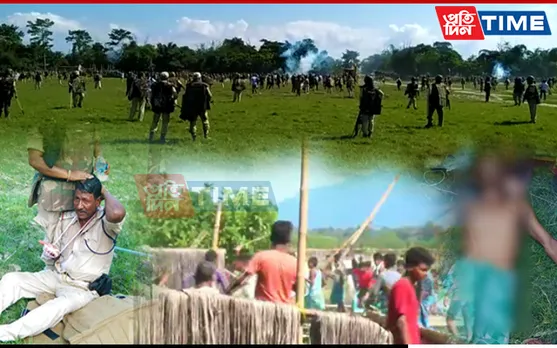 Darrang: Violent Protests During Eviction Drive At Dholpur No 3, Police Use Rubber Bullets, Tear Gas