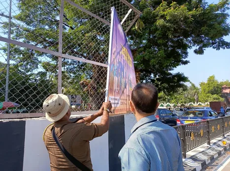 GMC Carries Eviction Drive of Illegal banner at Supermarket Flyover