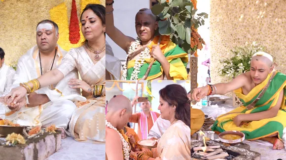 anchor anasuya son Upanayanam ceremony 