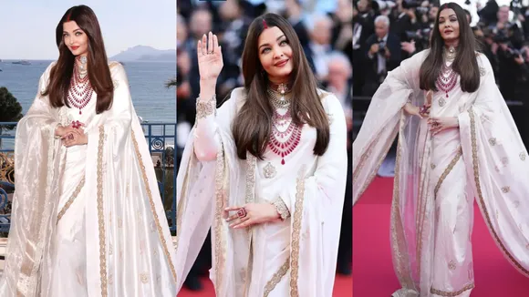 Aishwarya rai at Cannes 2025 with sindoor 