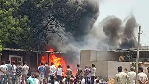 hyderabad Jagityala Dharur fire accident in scrap company