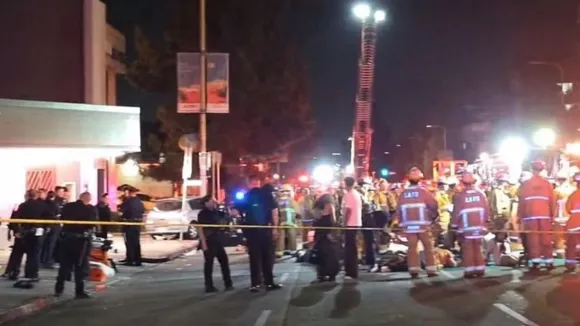 Car crashes into crowd in Los Angeles