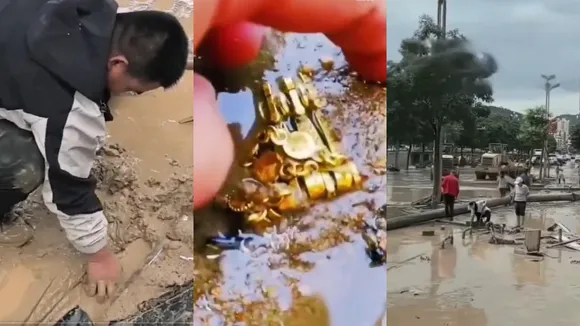 Gold hunting in china floods