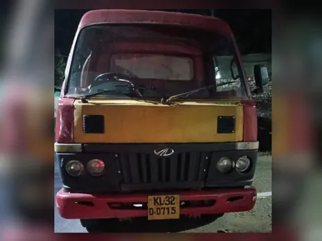 Lorry carrying toilet waste